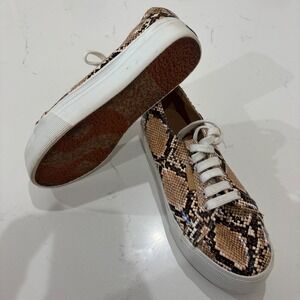 Superga 2790 Snakeskin Platform Sneakers Brown Black S1127GW Womens 8.5